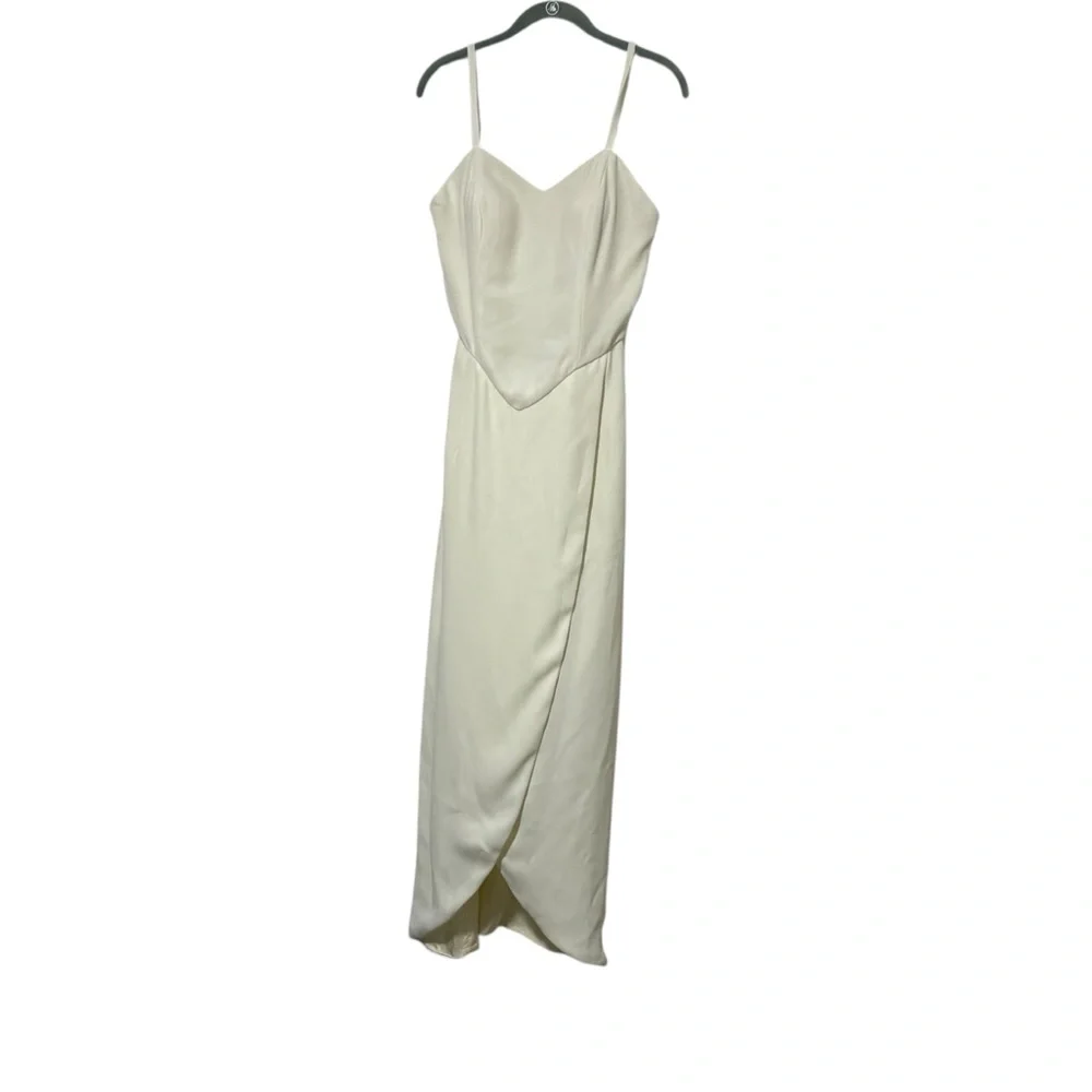 Elegant Macis ivory tulip hem 90s cocktail dress VTG Sz8 fits like Sz S bridal‎